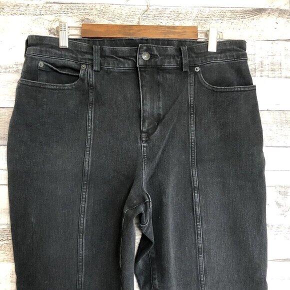 Duluth Trading Jeans 14L Womens Skinny Leg High Rise Front Seam Black - Picture 3 of 10